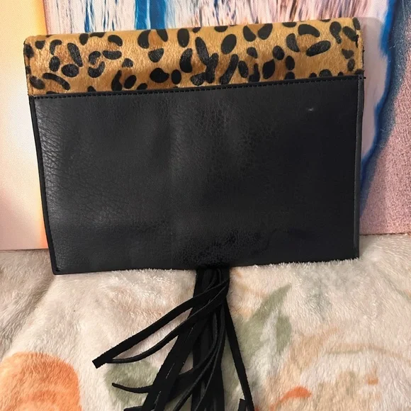 Leopard Print and Black Clutch Bag - Picture 7 of 7